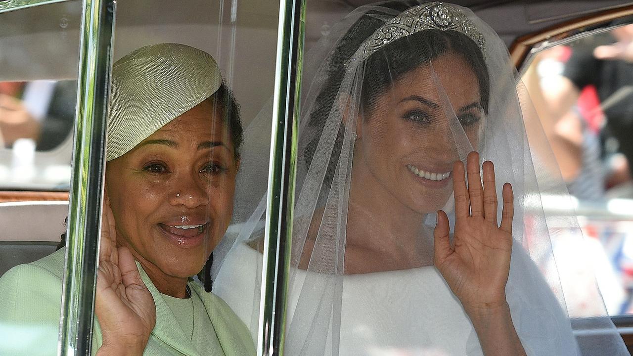 Doria accompanied her daughter to the church on her wedding day. Picture: Oli Scarff/AFP