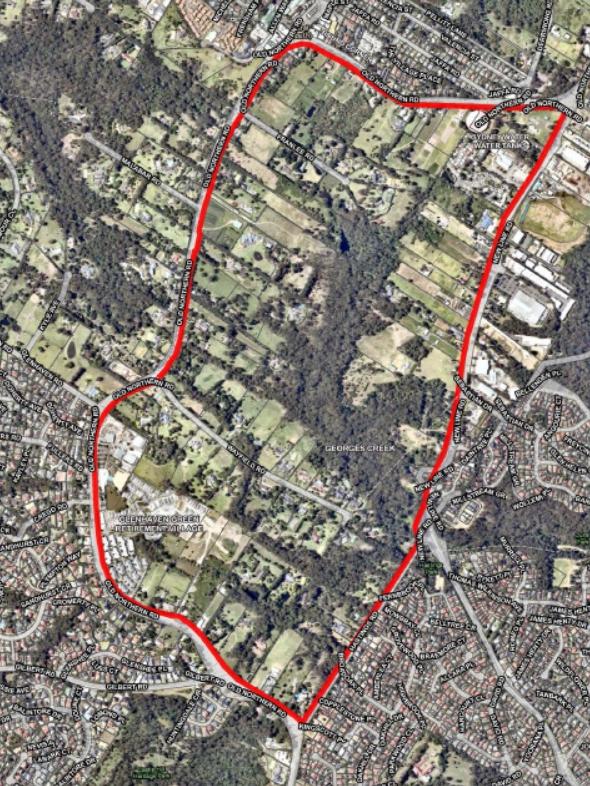 The South Dural development proposal area from above.