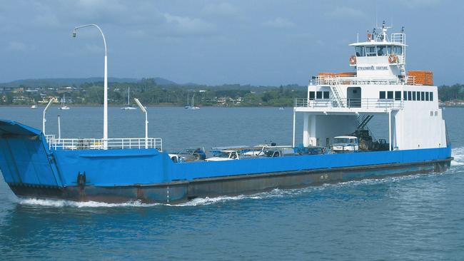 Car barges ply waters between Redland Bay, Cleveland, Dunwich and the southern Moreton Bay islands. Picture: The Courier-Mail