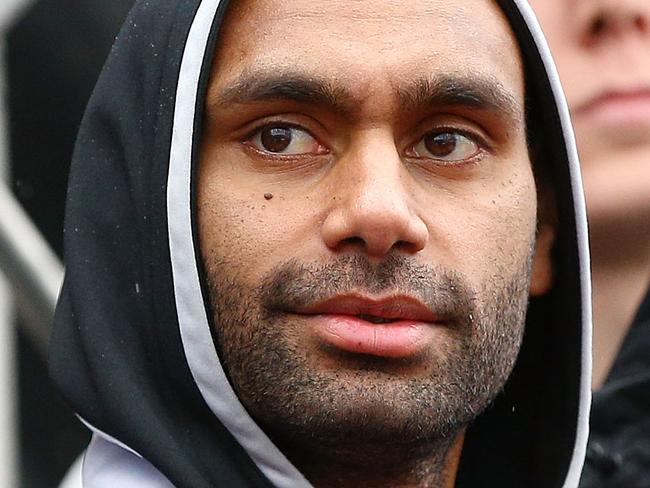 MELBOURNE, AUSTRALIA - SEPTEMBER 28:  Travis Varcoe of the Magpies looks on during the 2018 AFL Grand Final Parade on September 28, 2018 in Melbourne, Australia.  (Photo by Michael Dodge/Getty Images)