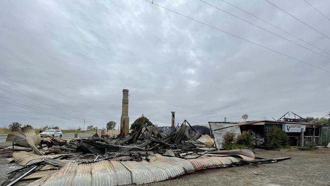 The remains of the Ky West hotel following a devastating fire on March 21, 2023. Picture: Julieanne Strachan