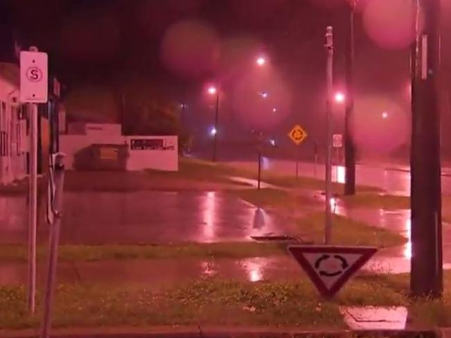 Cyclone Debbie was already making a big impact across the northern QLD coast even before making landfall. Picture: Channel 9