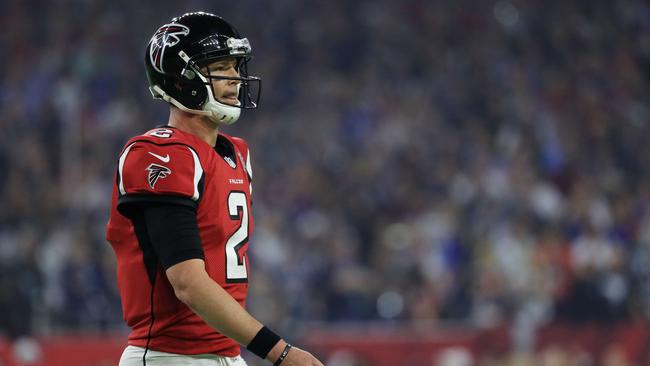 Atlanta Falcons' Matt Ryan leaves the field after their overtime loss to  the New England Patriots in the NFL Super Bowl 51 football game Sunday, Feb.  5, 2017, in Houston. (AP Photo/Tony