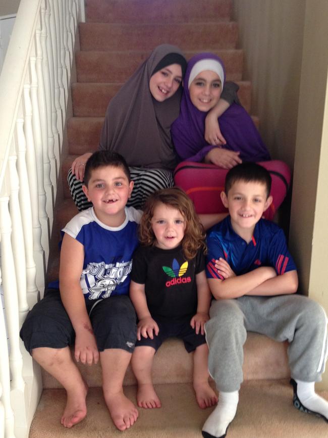 The Sharrouf children in 2014 (clockwise from top left) Zaynab, Hoda, Abdullah, Humzeh and Zarqawi. Abudullah and Zarqawi died in Syria.