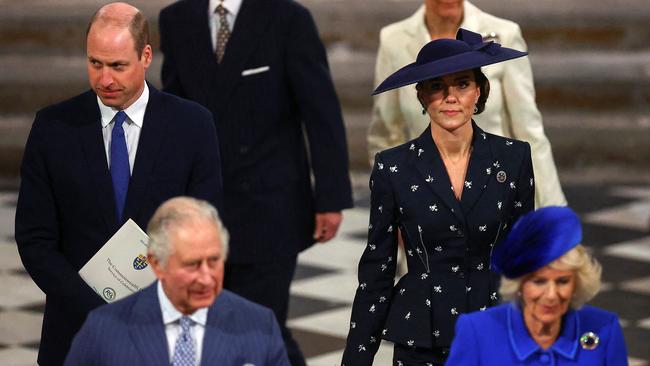 The royals arrive to attend the Commonwealth Day service ceremony, at Westminster Abbey, in London, on March 13, 2023. Picture: AFP.