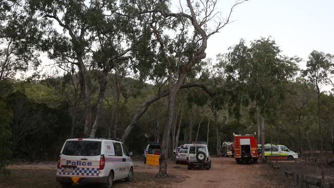 Police and emergency crew at a previous Emerald Creek Falls incident in 2013.