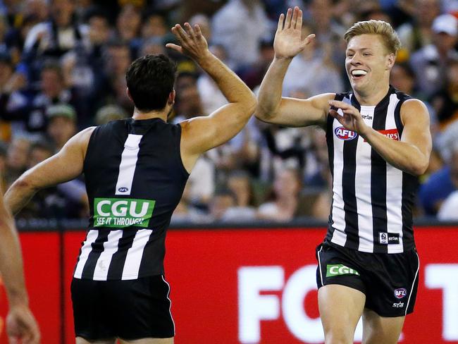 Jordan de Goey and Alex Fasolo celebrate a rare first-half goal.