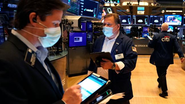 Traders work on the floor at the New York Stock Exchange. Says Anthony Murphy: ‘The US sharemarket is now 2.1 times larger than the US economy. To put that in perspective, pre-GFC it was 1.3 times, and pre the dotcom crash it was 1.7 times.’ Picture: AFP