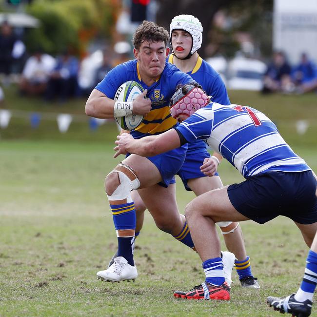 Action from the GPS first XV rugby match between Nudgee College and Toowoomba Grammar School. Photo:Tertius Pickard