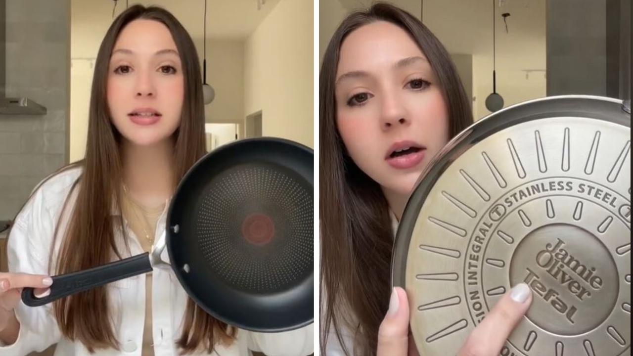 Cook to your heart's content with these top-rated Jamie Oliver x Tefal pans. Picture: TikTok/@arquitetagraziela