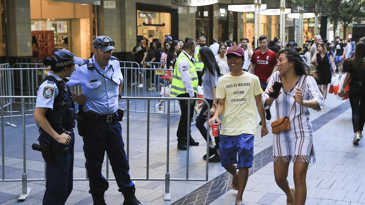 Police will have a bigger presence at shopping centres and can “wand” people. Picture: Dylan Robinson