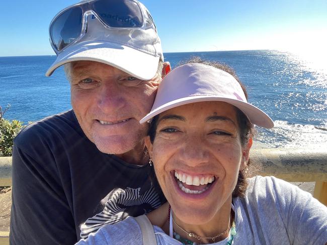 Steve Wilton, 63, of Manly, with wife Caroline Chavez, 50, before he was in a wheelchair.