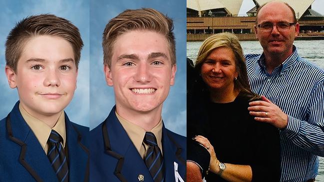 Year 8 student Matthew Hollander, brother Berend and parents Martin and Barbara.