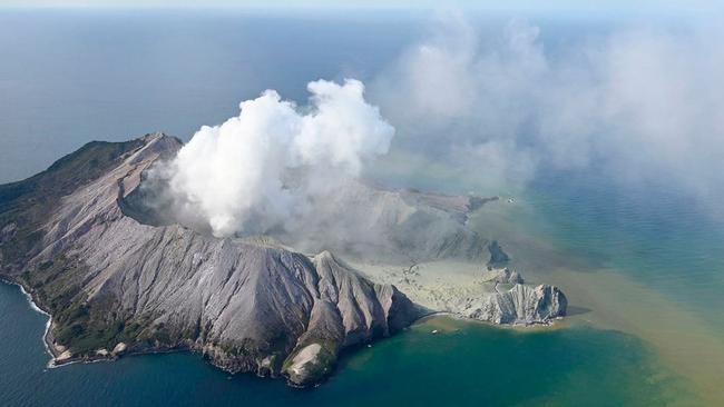 An aerial view after the volcanic eruption. Picture: NZ Herald