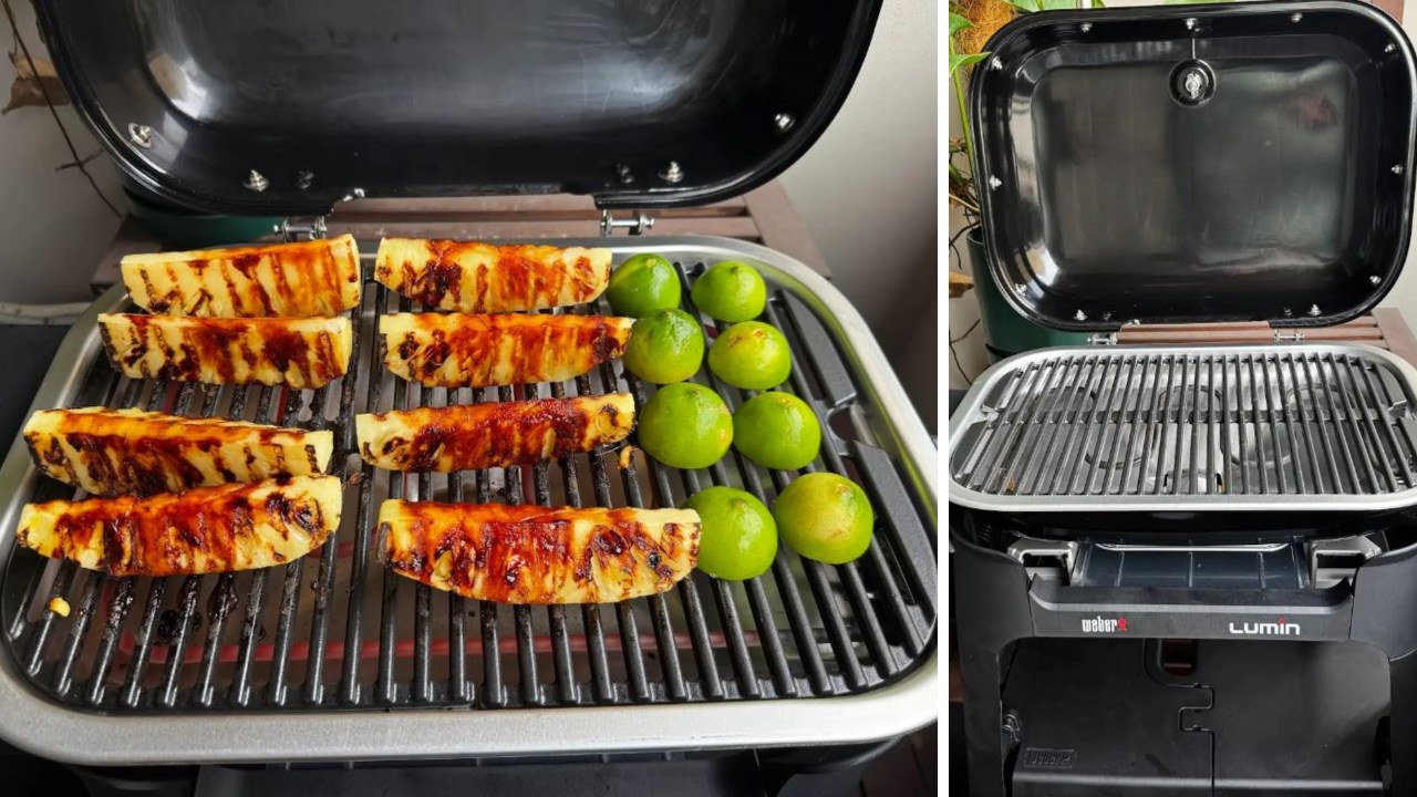 Mat cooked everything from roast chicken, beef brugers and grilled pineapple, and did it all on his Weber Lumin. Picture Mat Higgs  @whatmatmakes