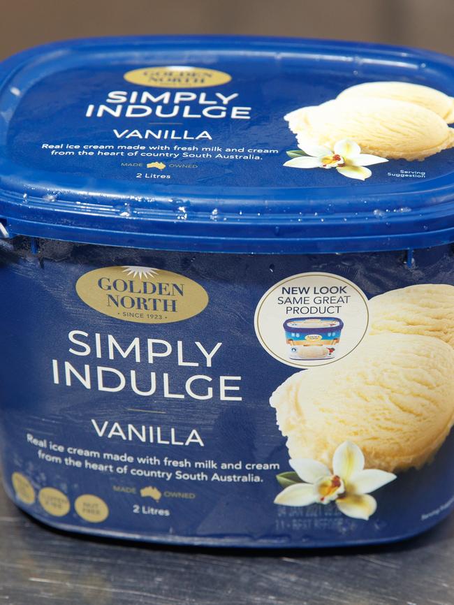 1/2/19 Source SA Cover The vanilla ice-creams - our panel tastes all the supermarket tubs.Golden North. Picture MATT TURNER.