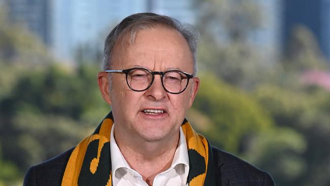 Anthony Albanese in Brisbane on Friday. Picture, John Gass