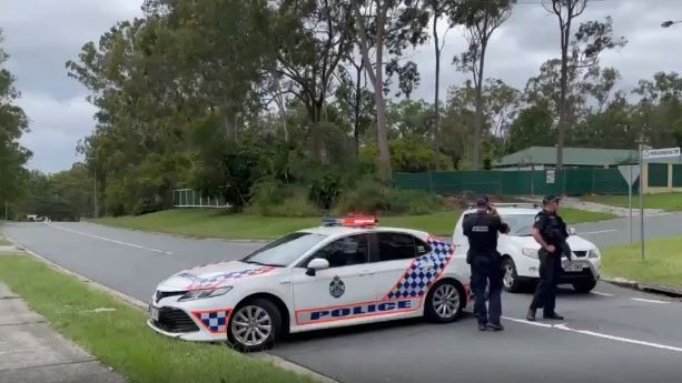 Ormeau State School was in lockdown amid reports of an armed man in the area. Picture: Channel 9