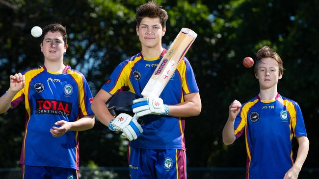 Northern District Cricket Club is sending an under-15 representative squad on a two-week overseas tour of India. (L-R) Spencer White, Ryan Swain and Nick Hook. Pictures: Julian Andrews