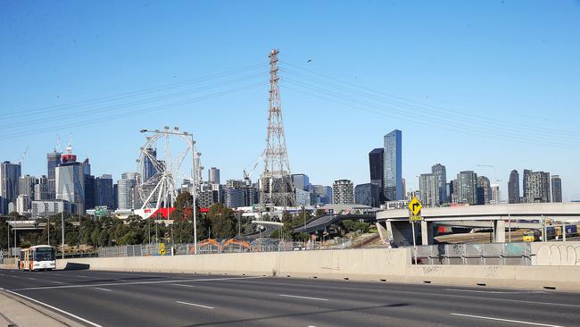 West Gate Tunnel Project works along Footscray Rd. Picture: Ian Currie