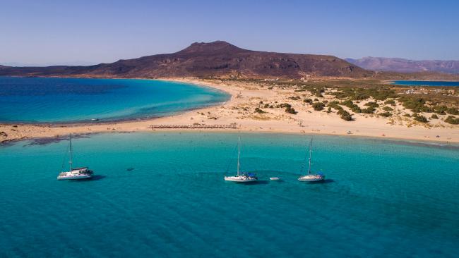 Best beaches in Greece? Elafonisi Beach, Crete
Pink sand, turtles and a secret island? Yes please.
