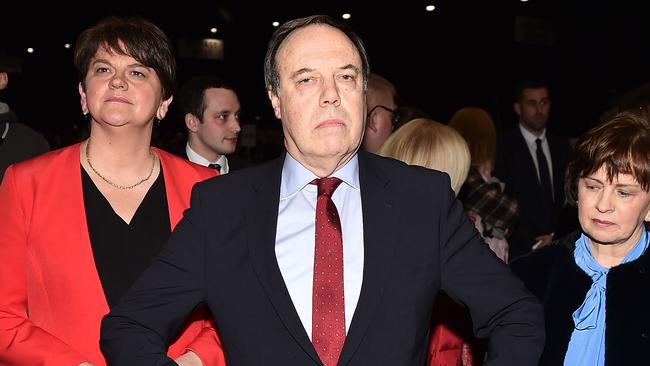 DUP Westminster leader Nigel Dodds reacts after losing his seat as Sinn Fein candidate John Finucane is declared the winner in Belfast. Picture: Getty Images.