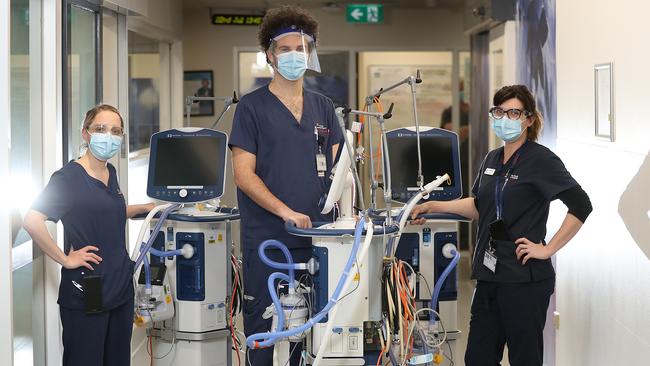 Newly Arrived Ventilators at the Royal Melbourne Hospital, ready the next outbreak of Covid-19. Picture: Alex Coppel.