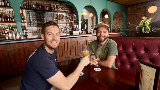 Oliver Brown and Josh Talbot at Nola in Adelaide. Picture: Kelly Barnes