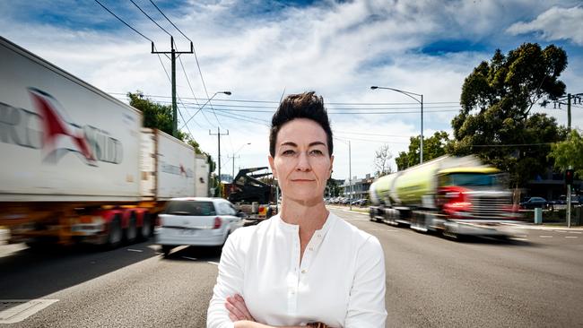 Seddon resident Kim O’Neill is pushing for improved public transport services in Melbourne’s west. Picture: Mark Dadswell