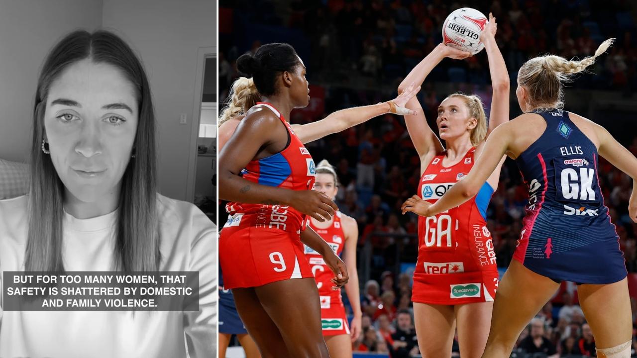 Hear her voice: Super Netballers make stand on domestic violence