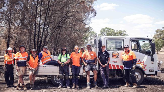 A team of BlazeAid volunteers, helping the Grampians fire recovery efforts. Picture: Nicole Cleary