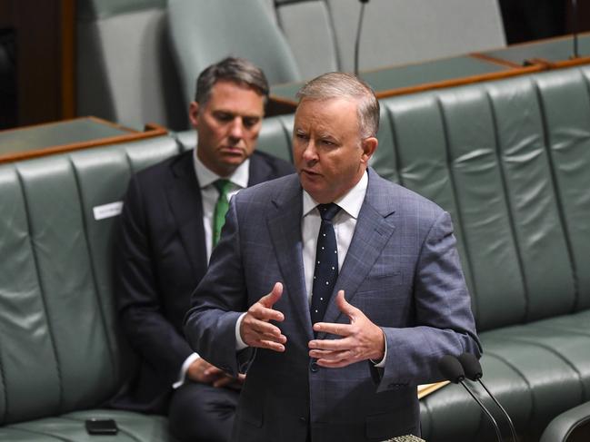 Anthony Albanese said the government deserved “credit” for adopting measures that stood in “direct contravention” of its own economic position. Picture: AAP