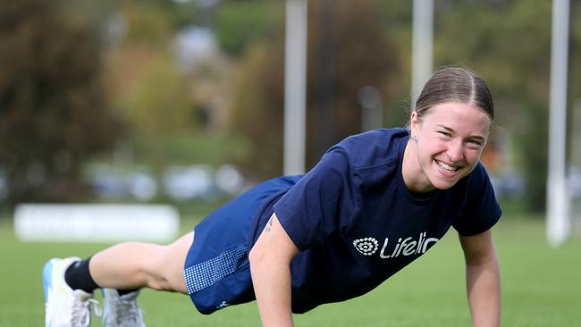 Mikayla Bowen was an ambassador for the Push-Up Challenge. Picture: Mike Dugdale