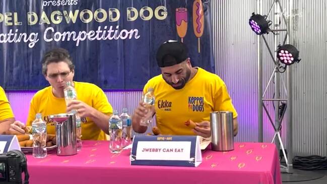 Dagwood Dog eating contest