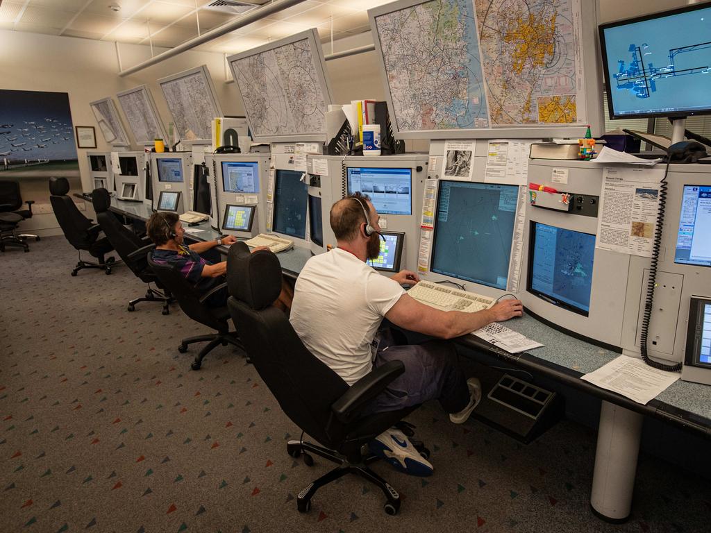 Behind the scenes at The Air Traffic Services Centre, where controllers are looking after aircraft cruising in airspace. Picture: Julian Andrews