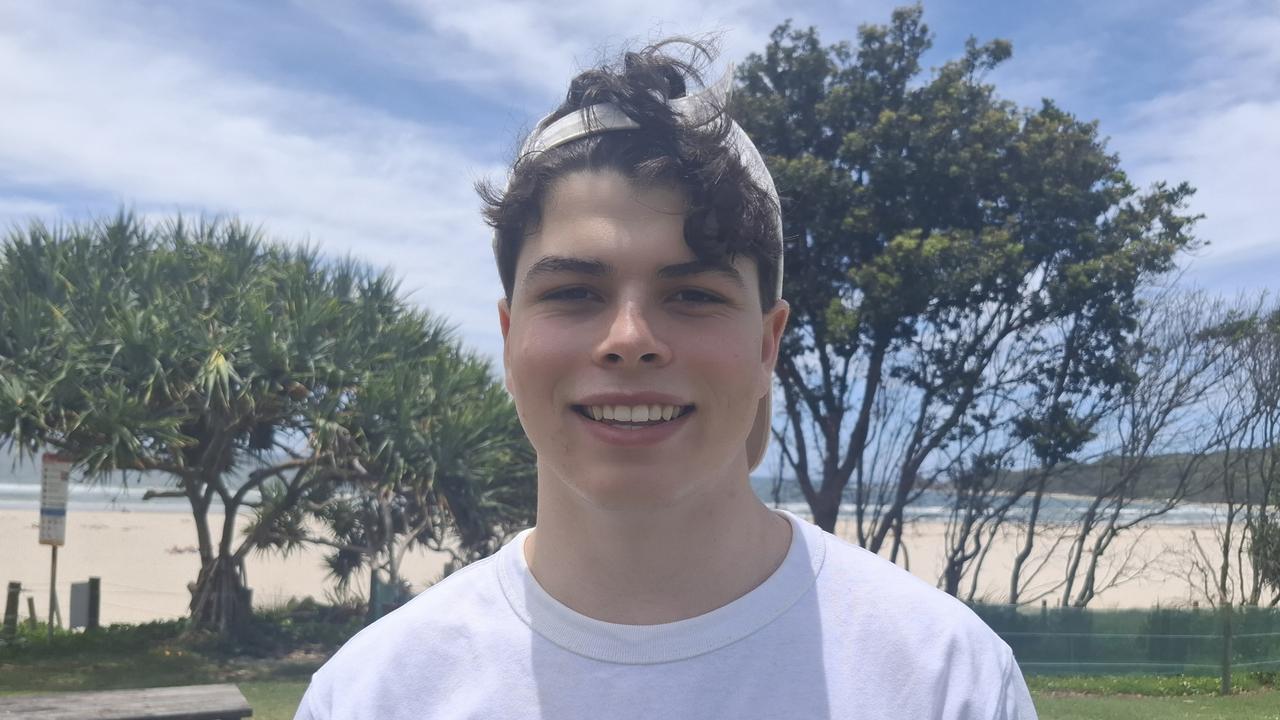 Will Cullity, 18, at Byron Bay Schoolies celebrations on November 28, 2024. Picture: Sam Stolz.