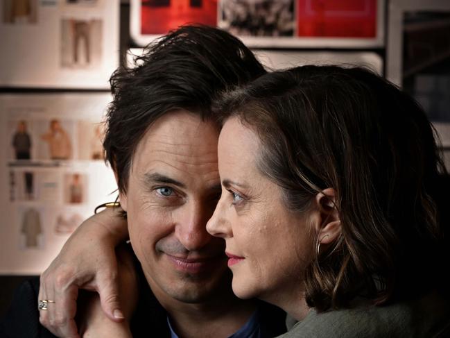 5/8/2024: As the Love Stories, theatre production begins rehearsals,  Trent Dalton with wife Fiona Franzmann, at  Fame Performing Arts studios in Woolloongabba , Brisbane. pic Lyndon Mechielsen