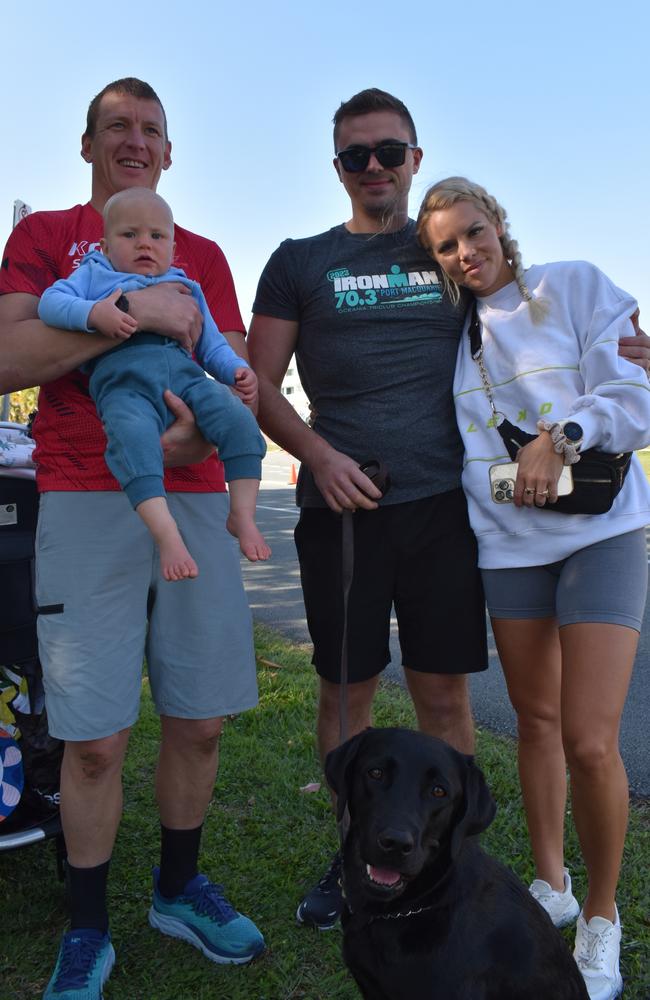 Kreet Kangur, Josh Winter and family at the Sunshine Coast Ironman 70.3 2023.