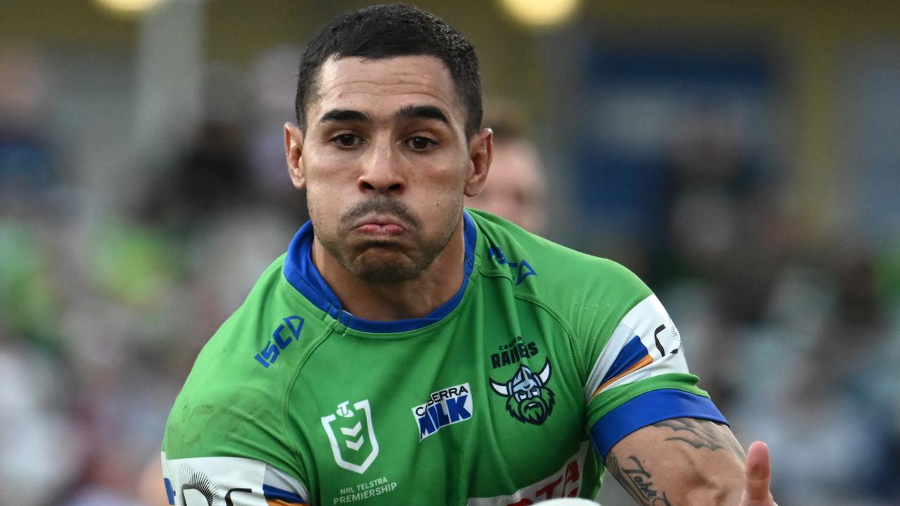 Raiders star Jamal Fogarty has put contract talks on hold, ahead of a Round six deadline. Picture: NRL Photos