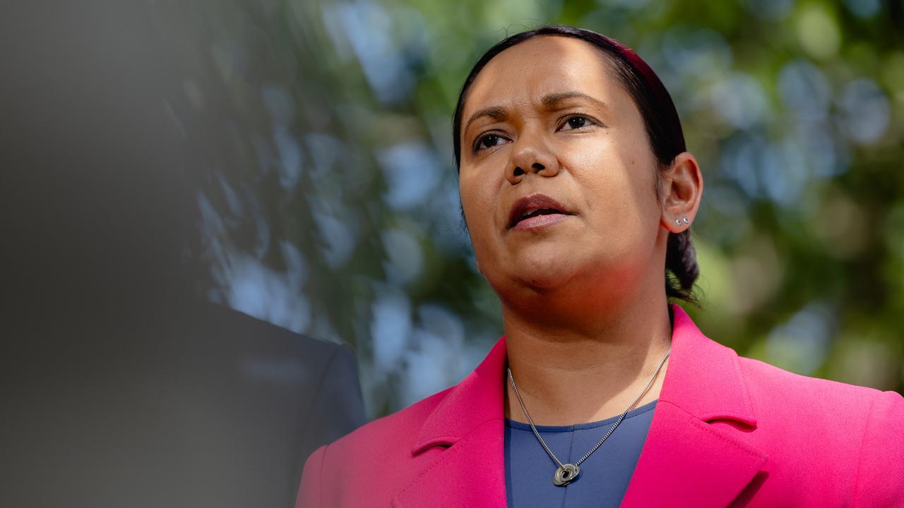 Selena Uibo Leader of the Opposition during a press conference at Northern Territory Parliament. Picture: Pema Tamang Pakhrin