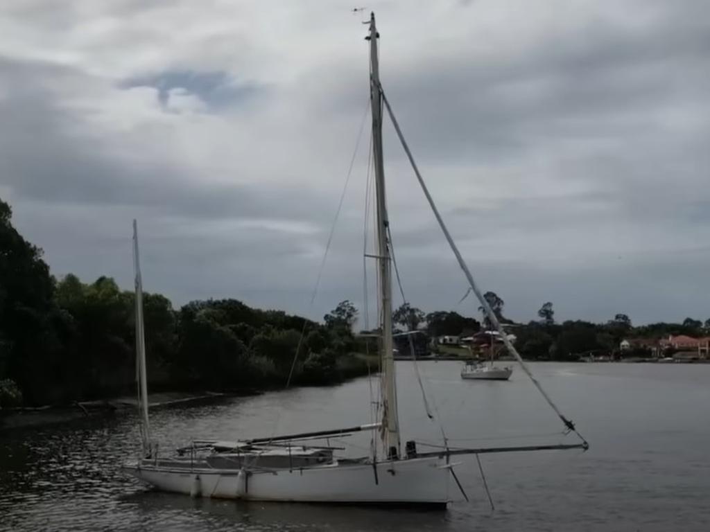 A sailing boat was sunk by a group of youths. Picture: Nine.