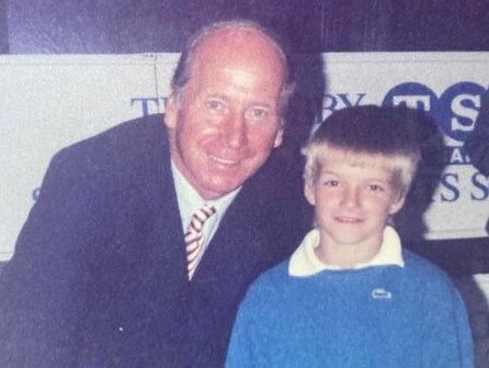 A young David Beckham with Bobby Charlton. Picture: Instagram