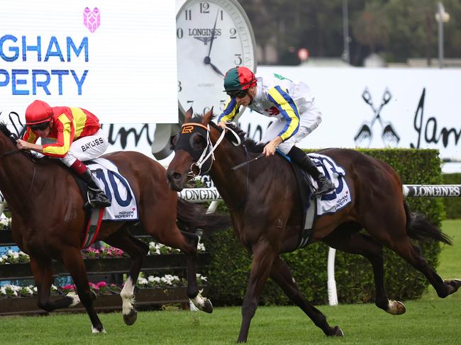 SYDNEY, AUSTRALIA - DECEMBER 09: Dylan Gibbons riding Loch Eagle wins Race 7 The Ingham during "The Ingham Charity Raceday" - Sydney Racing at Royal Randwick Racecourse on December 09, 2023 in Sydney, Australia. (Photo by Jeremy Ng/Getty Images)
