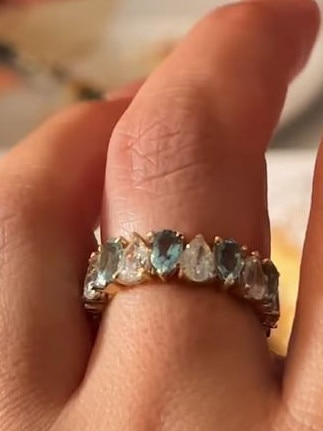 She confirmed the gender with a blue ring. Picture: Instagram/Martha Kalifatidis