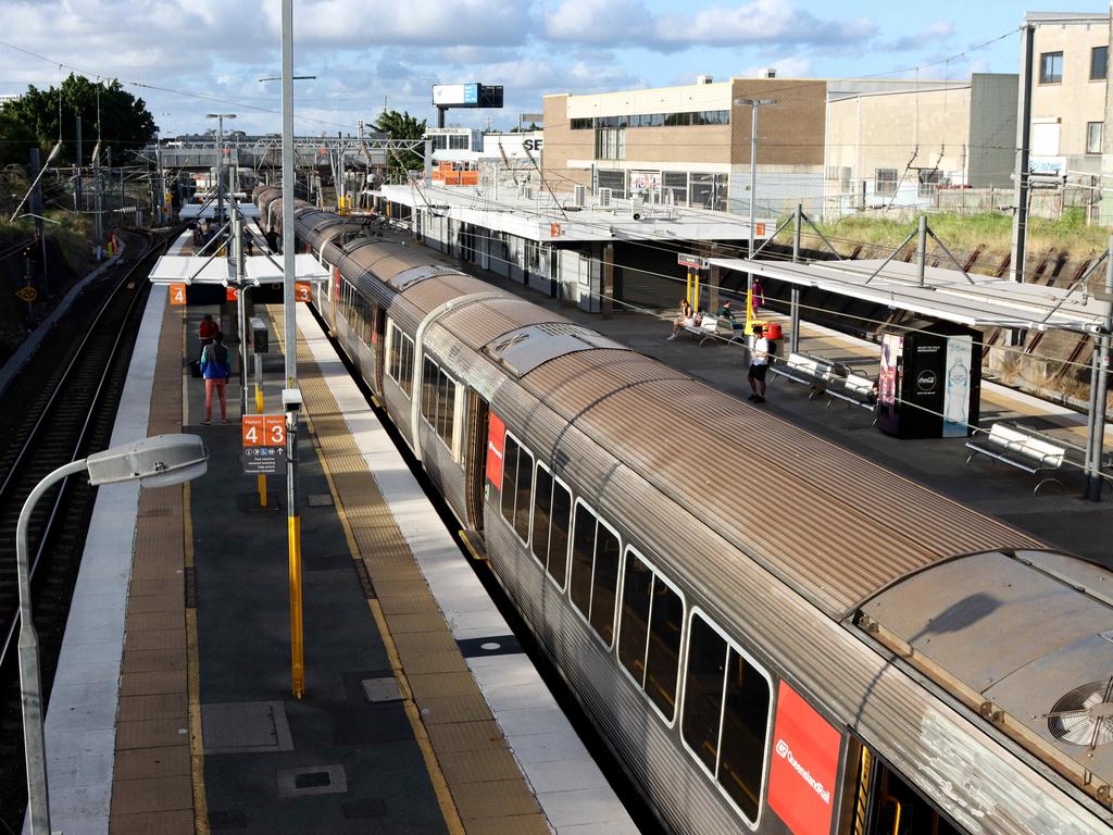 Trains at nearby Bowen Hills station