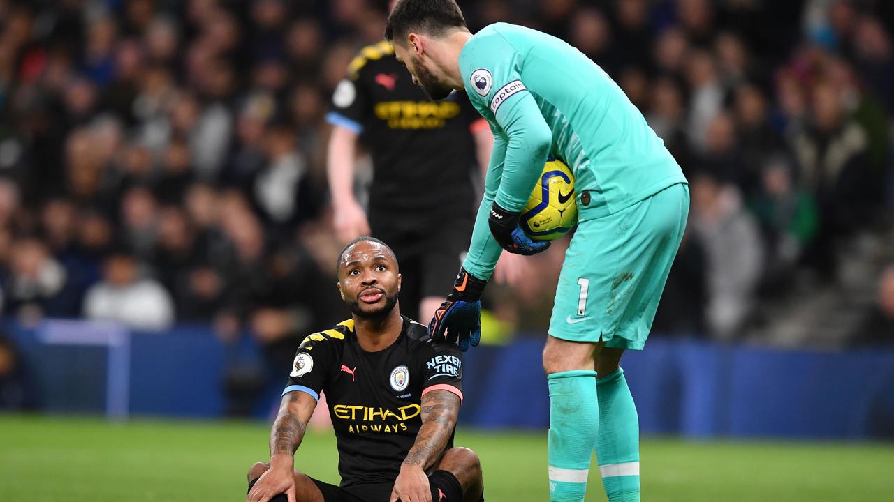 Manchester City's English starlet Raheem Sterling (L) struggled with injury and form against Spurs.