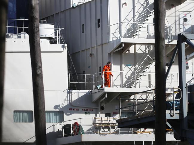 The Areti. Gr Majuro docked at the Port of Newcastle on Sunday. Picture: Peter Lorimer