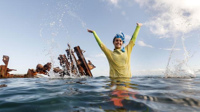 James Rodman and Teagan Anderson pictured snorkelling at the Tangalooma wrecks ahead of The Ekka long weekend which has been created due to COVID-19. Picture: Josh Woning