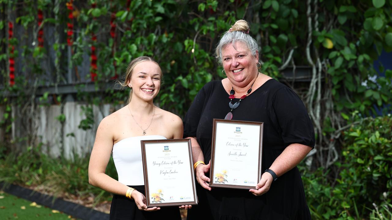 Kaylea Canton was awarded Cairns Young Citizen of the Year and Annette Jarrett awarded the Citizen of the Year at the Cairns Regional Council's Australia Day Awards ceremony and concert, held at Munro Martin Parklands. Picture: Brendan Radke