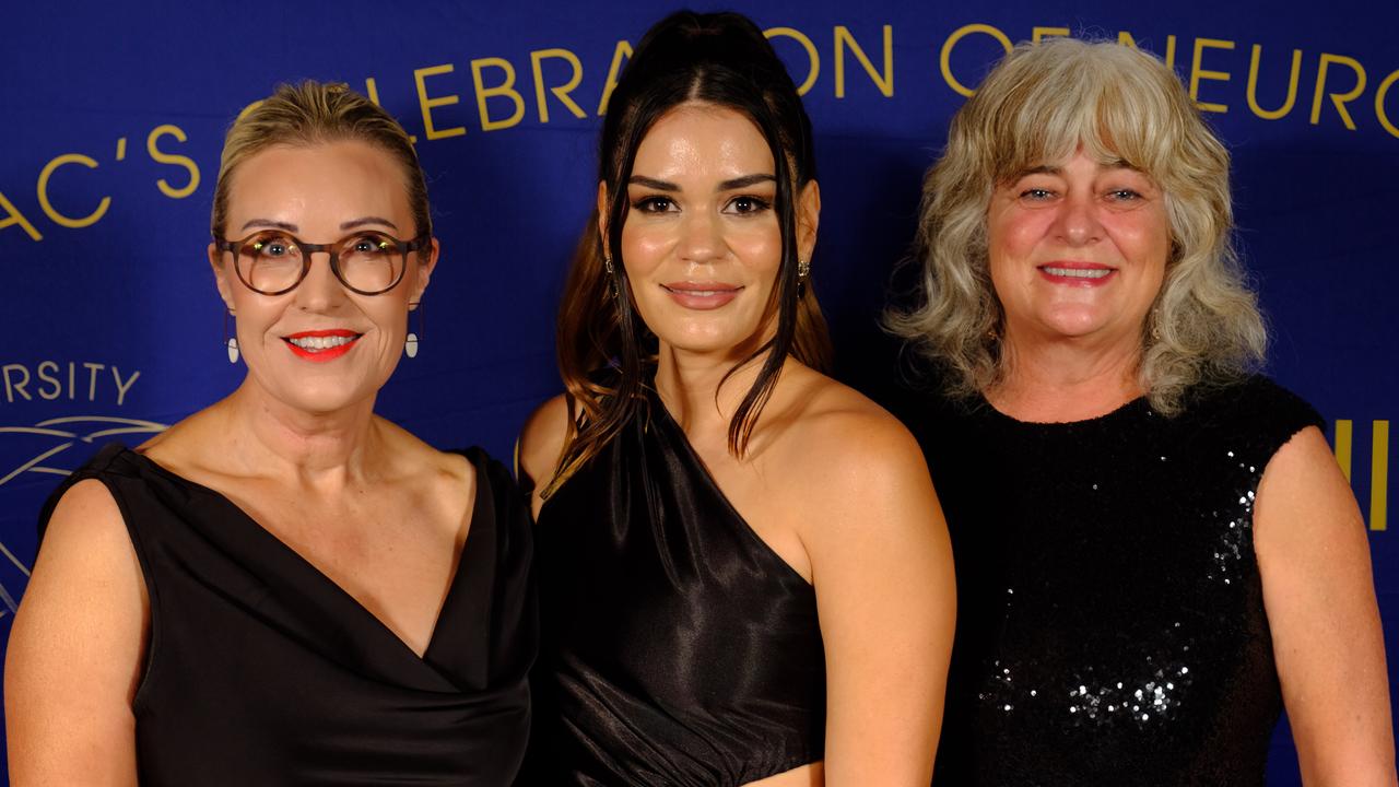 Allison Hayes, Sophie Dickson and Cassandra Hugonnet at the Journey 2 Learn Charity Ball 2024 at Gold Coast Convention and Exhibition Centre for Gold Coast at Large. Picture: Chasen Green